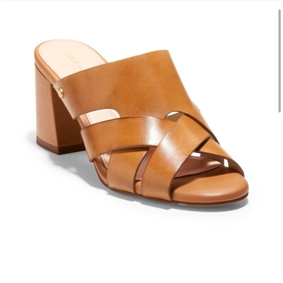 Cole Haan Shoes - Cole Haan Jodie Block-Heel Leather Mule Sandals Pecan Size 8